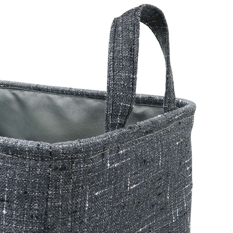 Set Of 3 Shadow Rectangular Fabric Storage Baskets With Handles