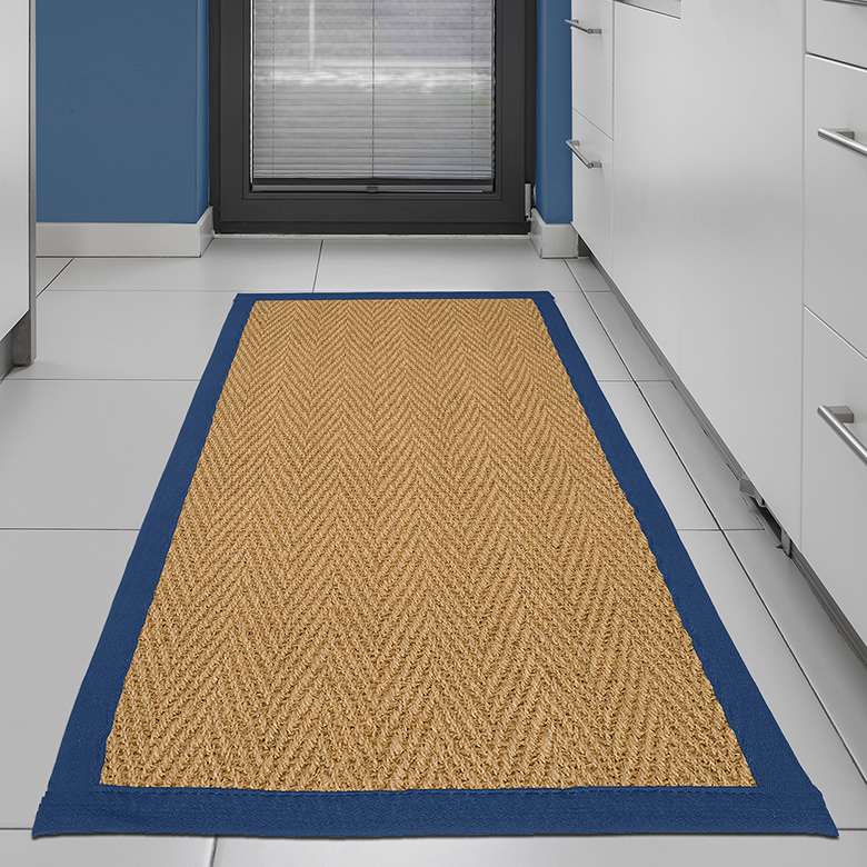 Natural Herringbone Mat Green Coopers Of Stortford