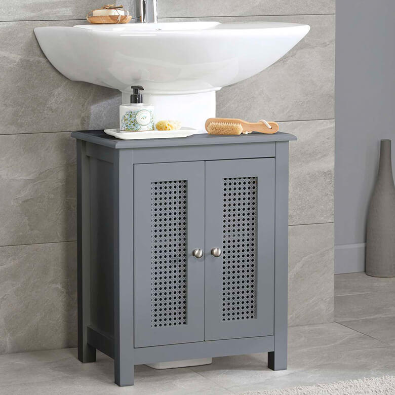 Raphia Under Basin/Sink White Bathroom Furniture Coopers