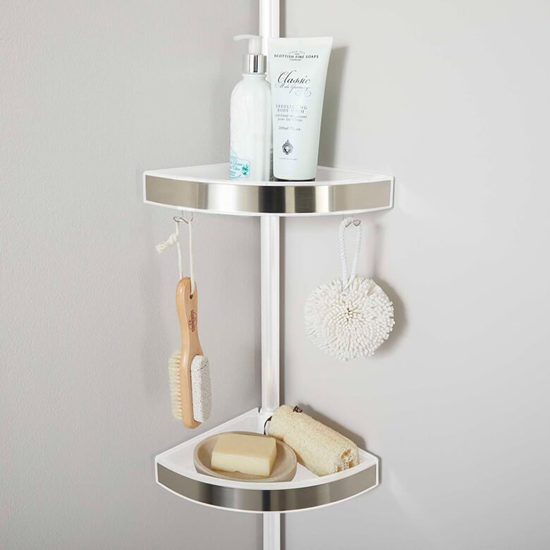 Floor To Ceiling Corner Shelving Unit White