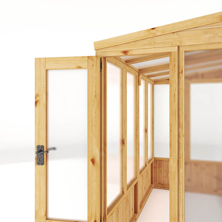 Mercia X Woodsman Pent Lean-To Polycarbonate Greenhouse