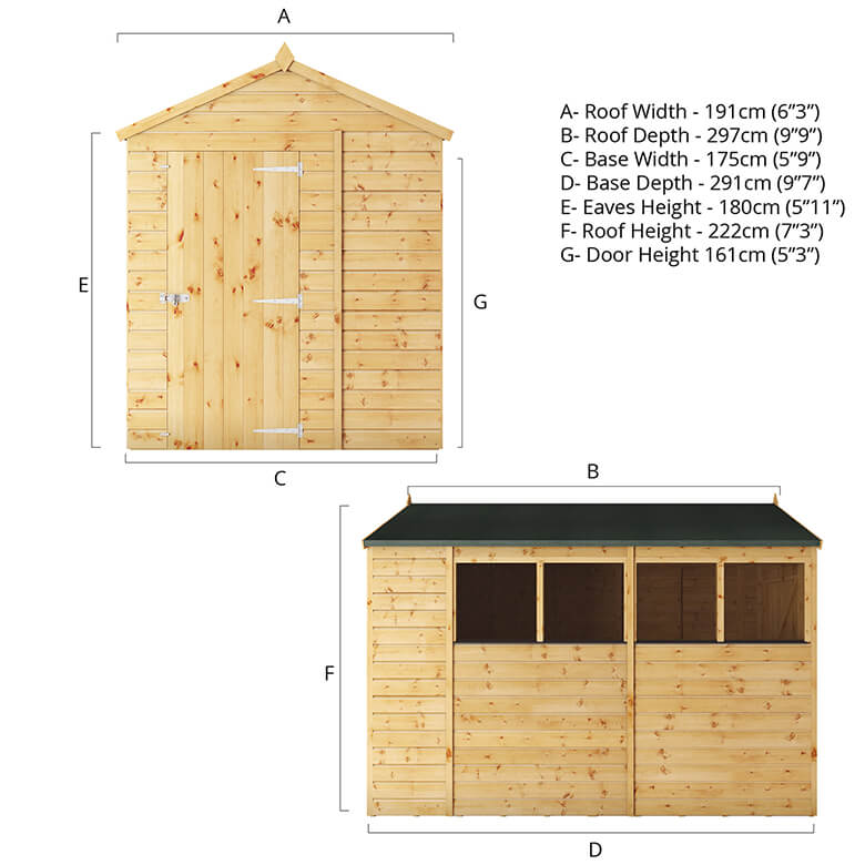 Mercia 10 x 6ft Shiplap Apex Shed | Coopers Of Stortford