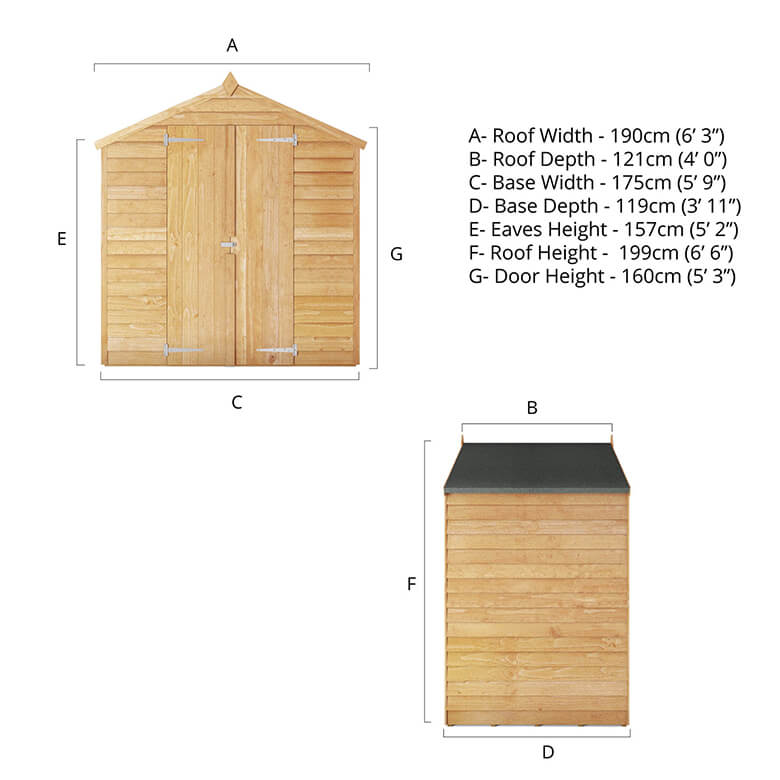 Mercia 4 x 6ft Overlap Apex Windowless Shed | Coopers Of Stortford