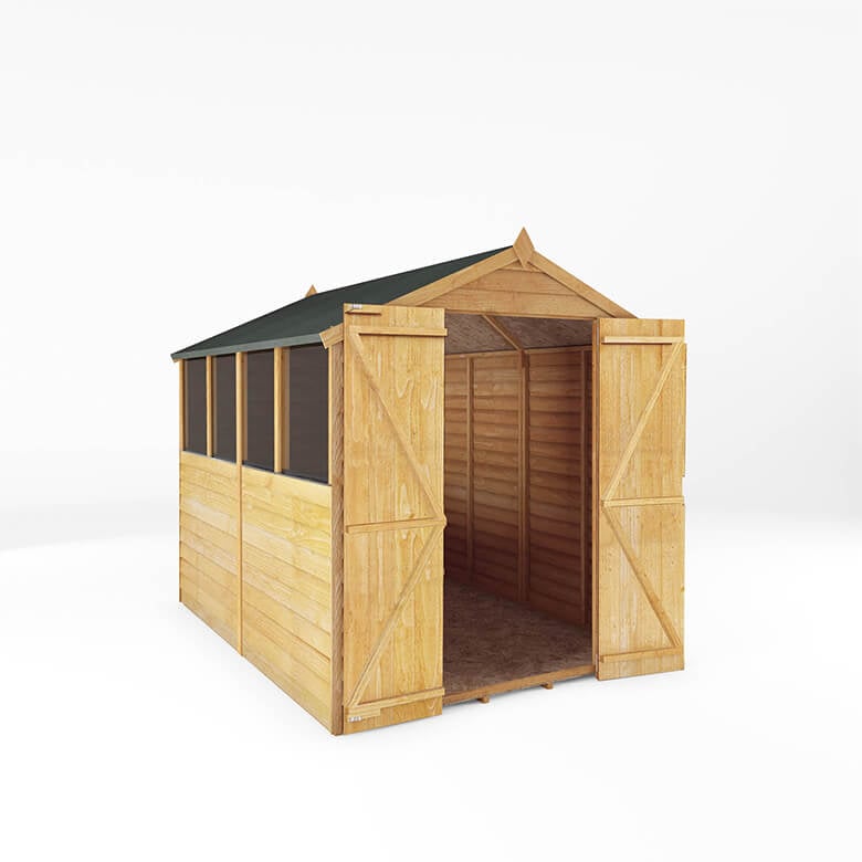 Mercia 8 x 6ft Overlap Apex Shed - Double Door | Coopers Of Stortford