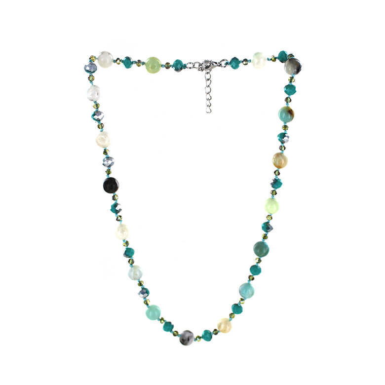 Buy Green Natural Stone Embellished Pendant Necklace by Do Taara Online at  Aza Fashions.