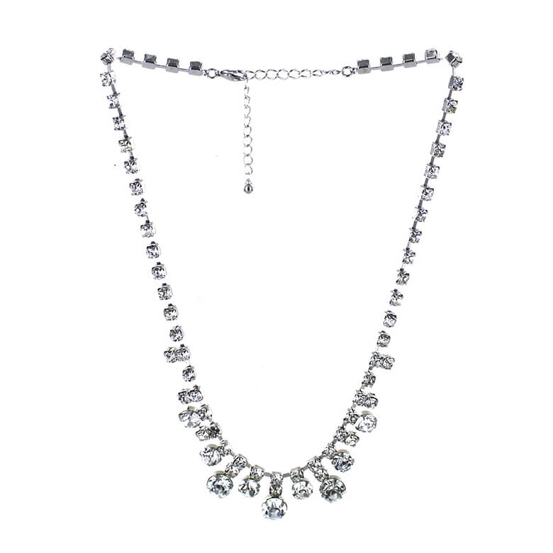 Diamond encrusted silver chain deals