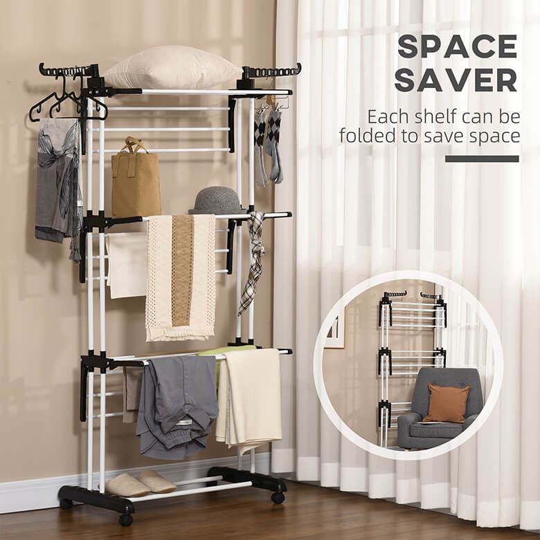 Tier Fold Up Clothes Dryer 3-Tier Foldable Clothes Drying Rack
