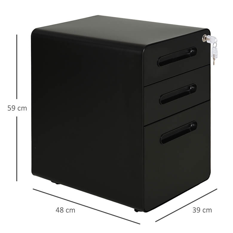 3 Drawer Metal METAL DRAWER WITH 3 DRAWERS AND ROUNDED CORNERS WHITE