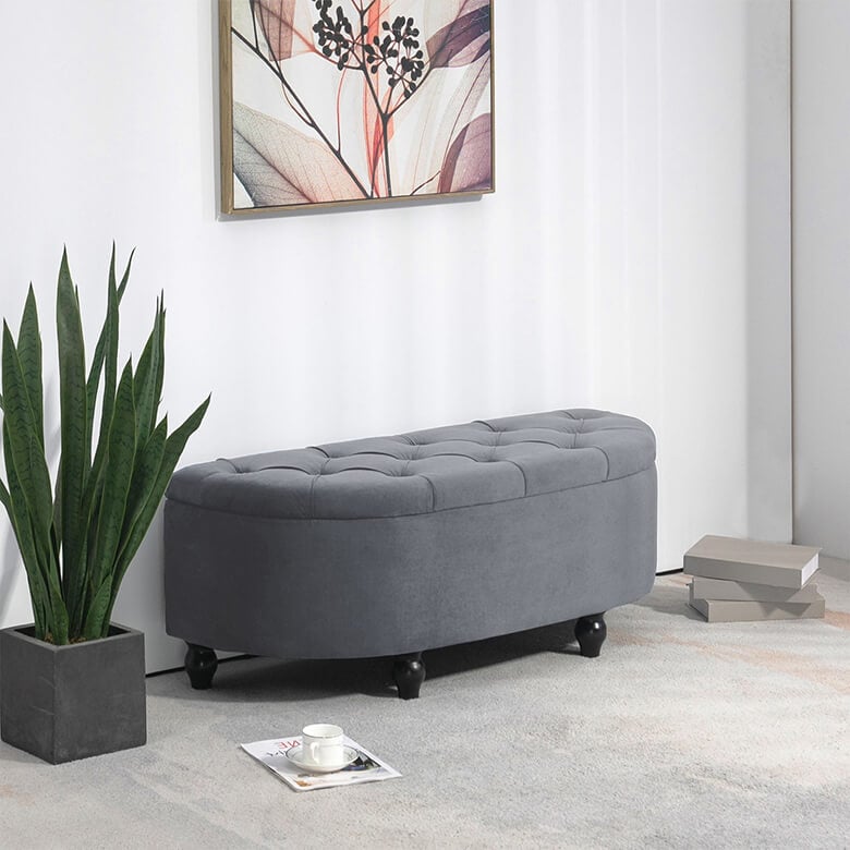 Gray storage ottoman discount