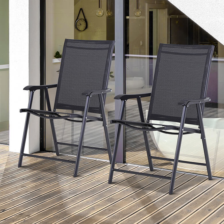 black metal folding garden chairs