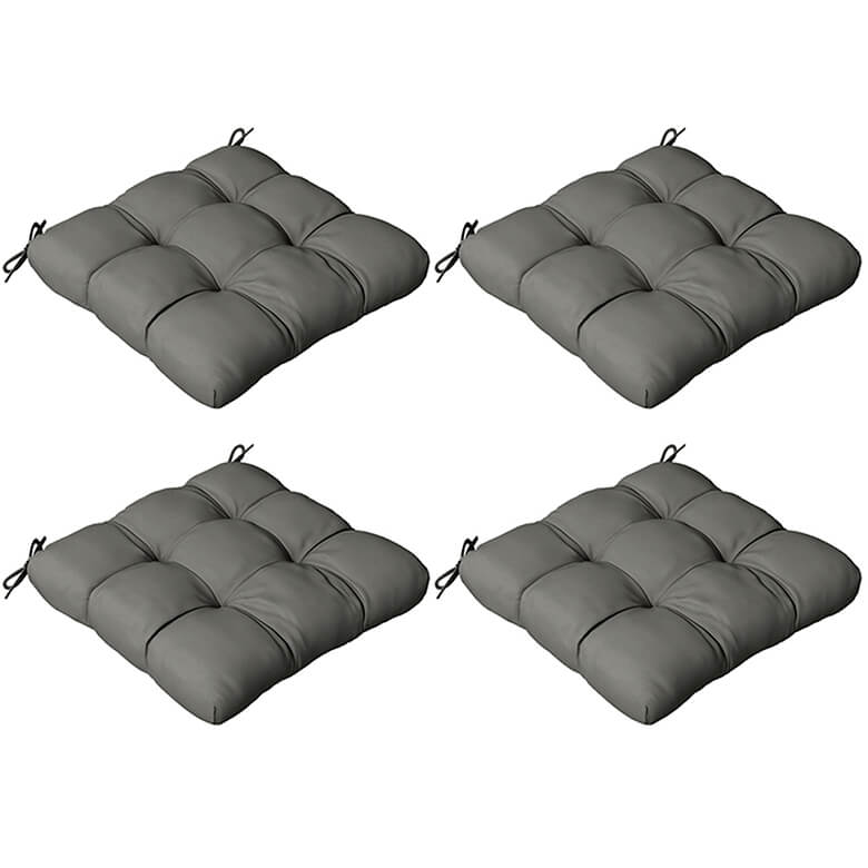 Set of Outdoor Seat Cushions with Ties 48x48cm Charcoal Grey