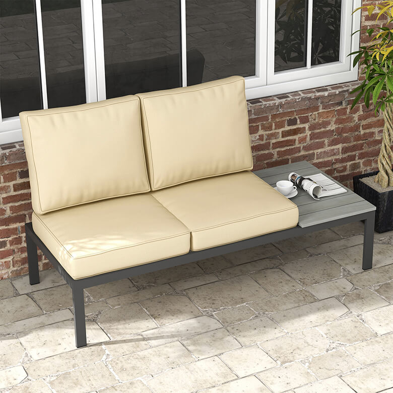 Seater Outdoor Seat Cushion With Back Beige