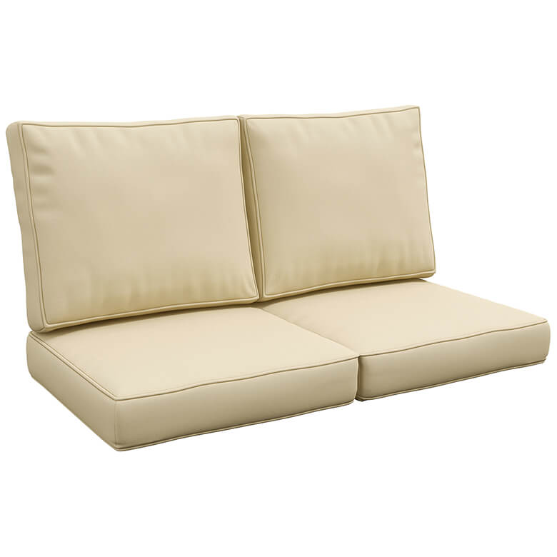 Seater Outdoor Seat Cushion With Back Beige Coopers Of Stortford