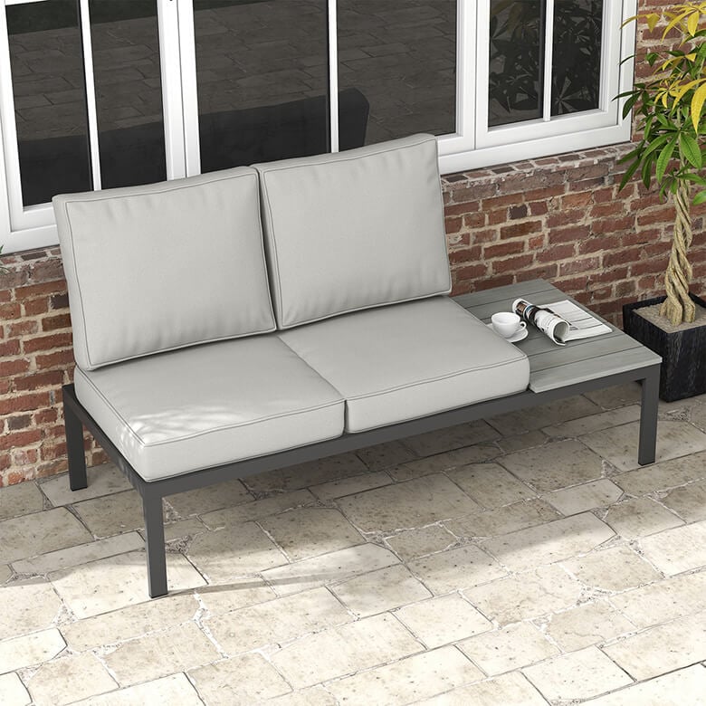 Seater Outdoor Seat Cushion With Back Light Grey Coopers Of