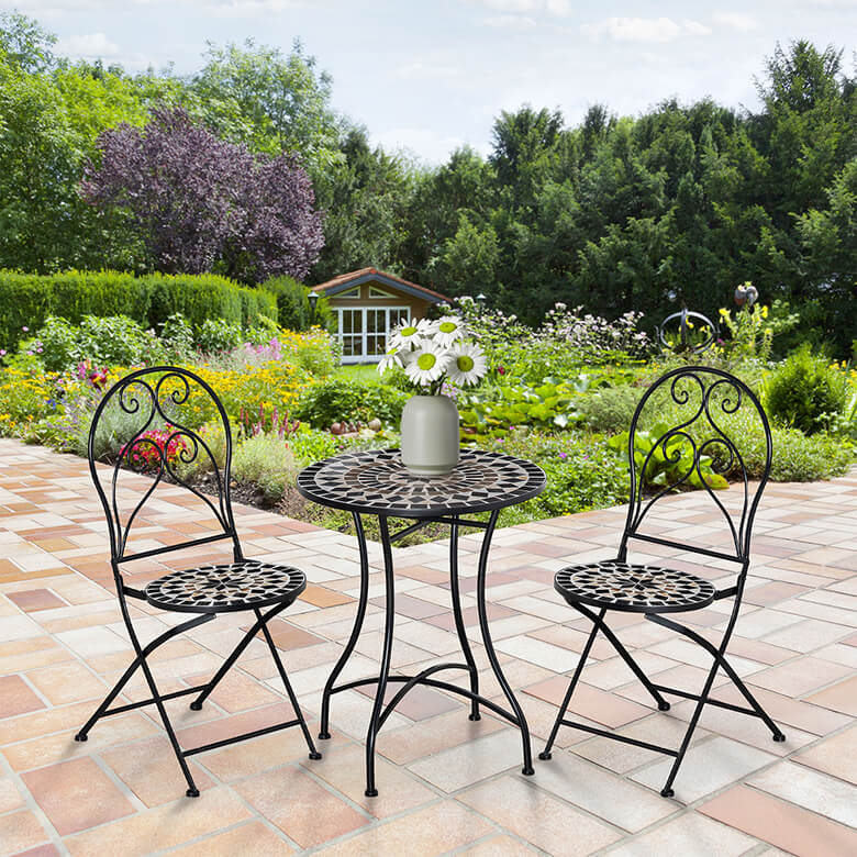 Piece Ceramic Tile Garden Bistro Set Coopers Of Stortford