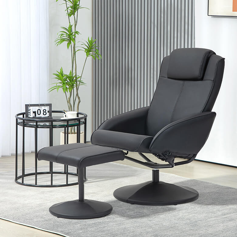 Black swivel chair living room discount