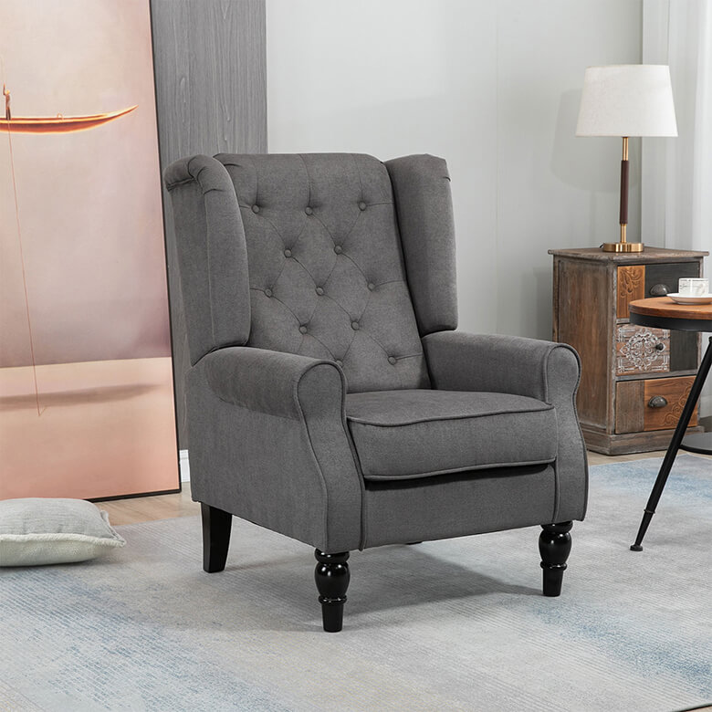 Wingback Armchair Dark Grey Coopers Of Stortford