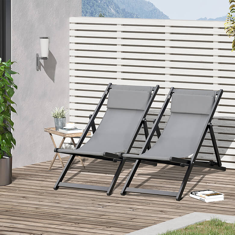 grey folding garden chairs