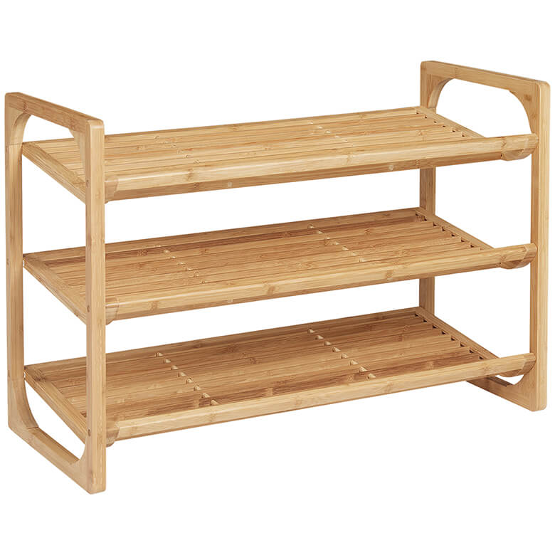 Tier Slatted Bamboo Shoe Rack Coopers Of Stortford