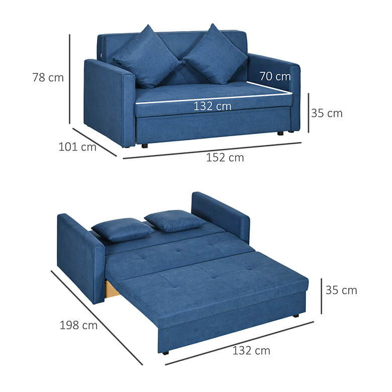Two seater sofa bed with storage discount