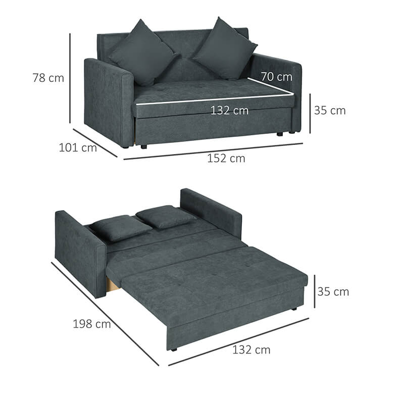 2 seater sofa bed with storage discount