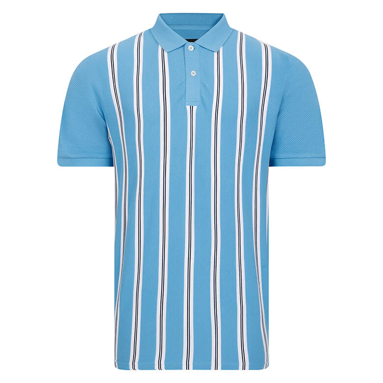 Lizard King Vertical Stripe Polo Sky
