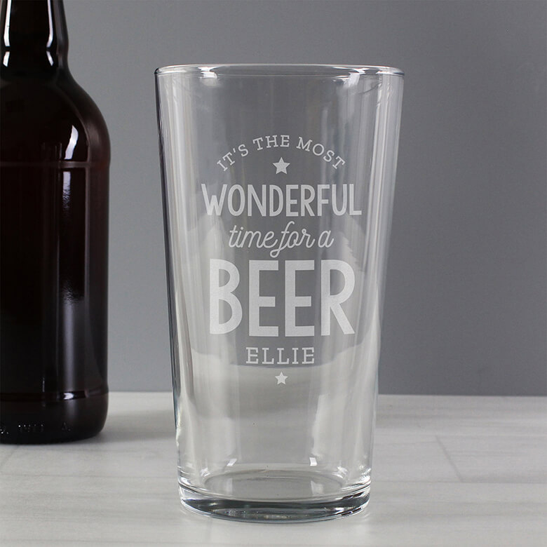 Best Brother In The World Laser Engraved Pint Glass - 16 Oz Beer Glass Gift For Him From Sister