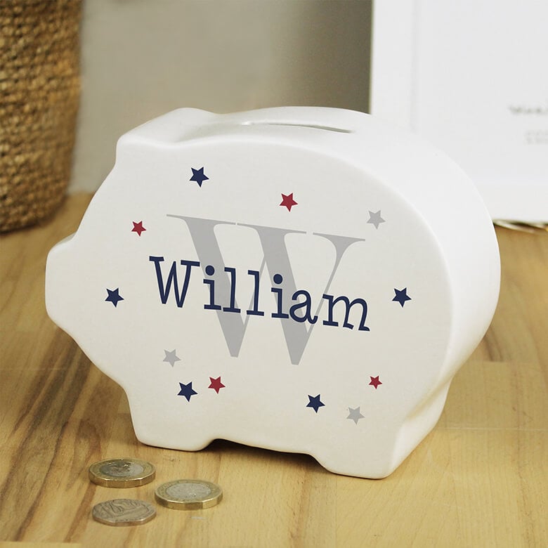 Personalised Name Initial Piggy Bank