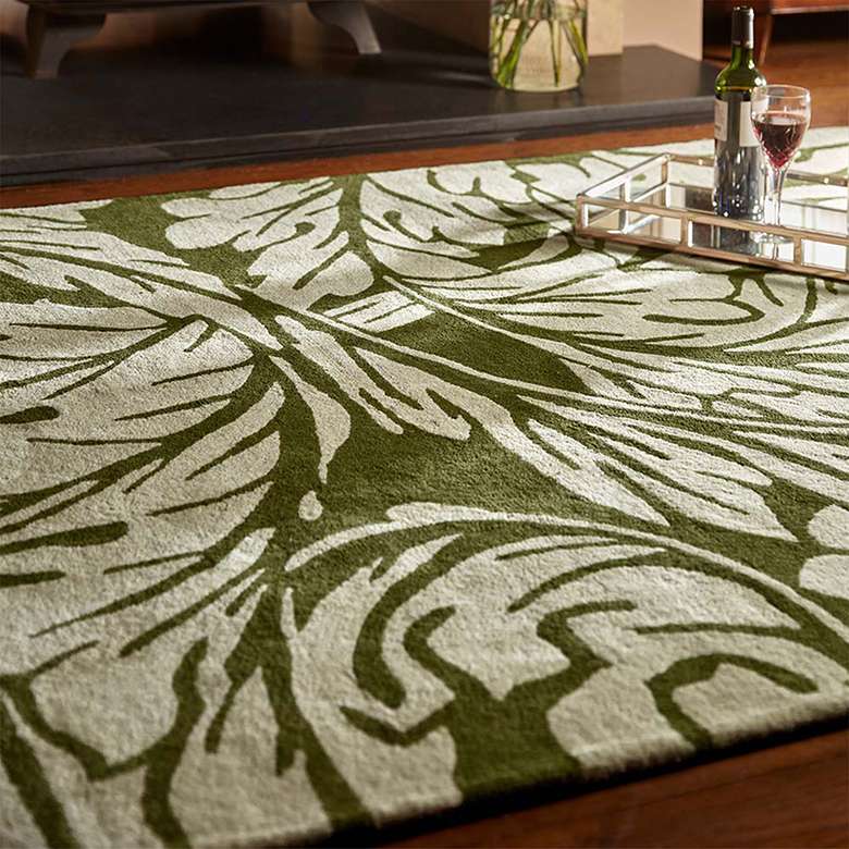 Heritage Leaf Rug Moss | Coopers Of Stortford