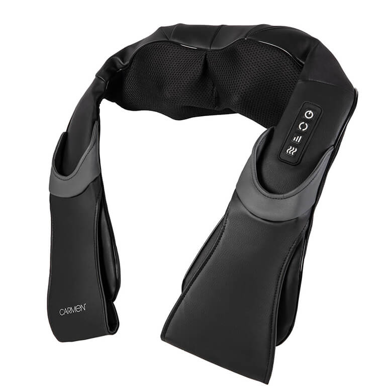Carmen Massage Shiatsu Back Neck and Shoulder Massager With Heat Black