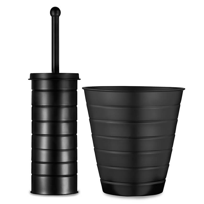 Toilet Brush and Bin Set Grey Coopers Of Stortford