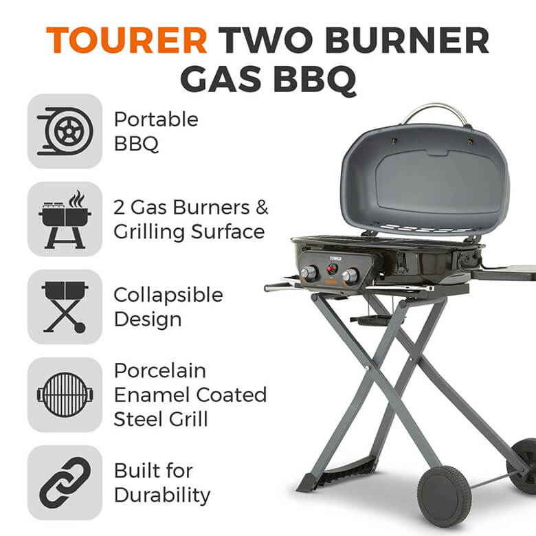 Tower Tourer Two Burner Portable Gas BBQ Coopers Of Stortford