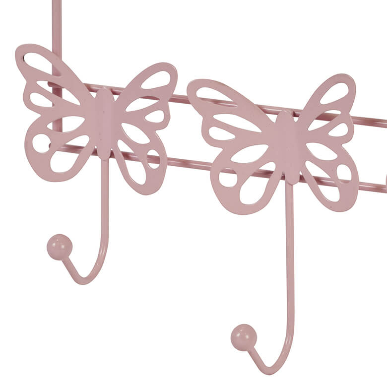 Set of Butterflies Pink Over Door Storage Hooks Coopers Of