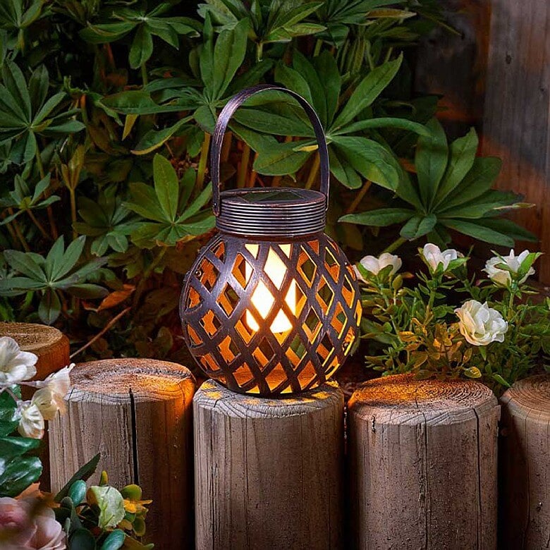 Flame effect solar lantern deals