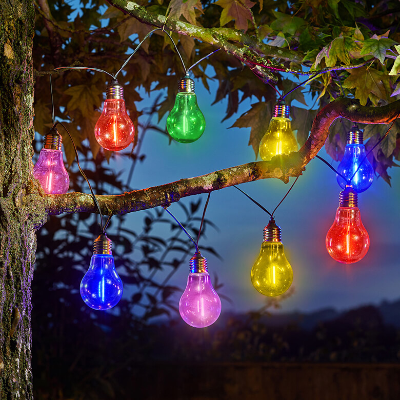 Eureka Neon Esque Solar Lightbulbs Set of 10 Coopers Of Stortford