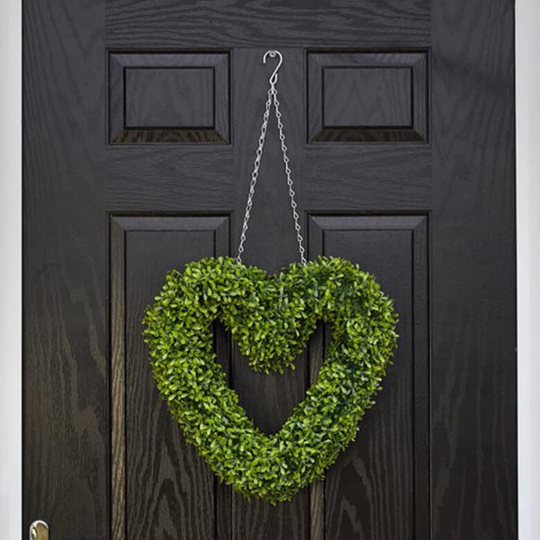 Artificial Hanging Boxwood Heart 40Cm Coopers Of Stortford