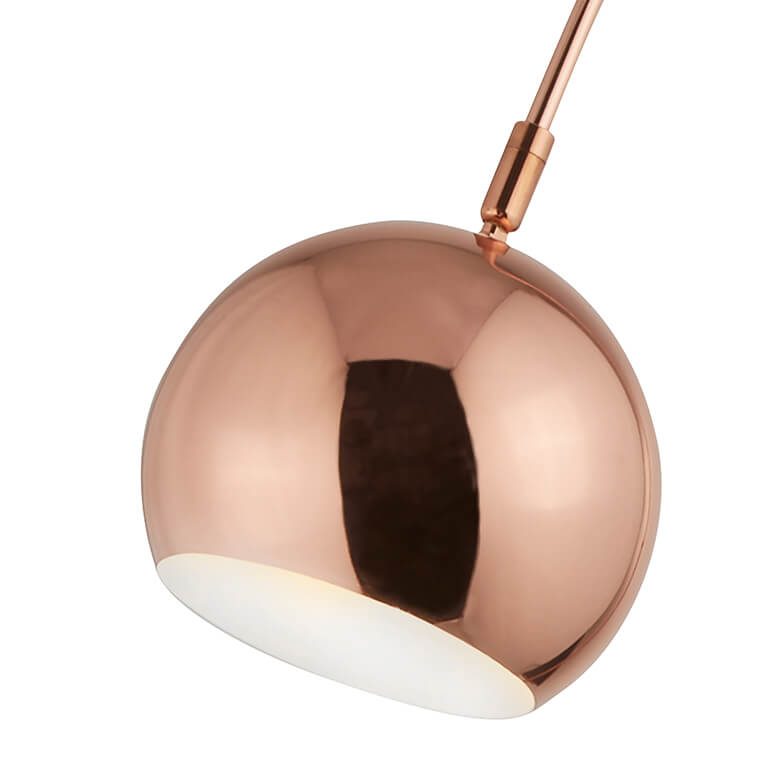 Copper dome shop floor lamp