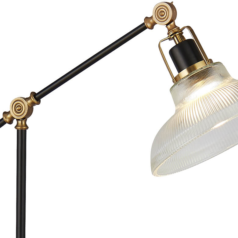 Clear Ribbed Glass Black Brass Floor Lamp Coopers Of Stortford