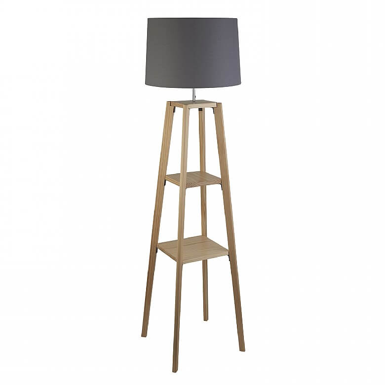 Plant stand natural wood on sale floor lamp