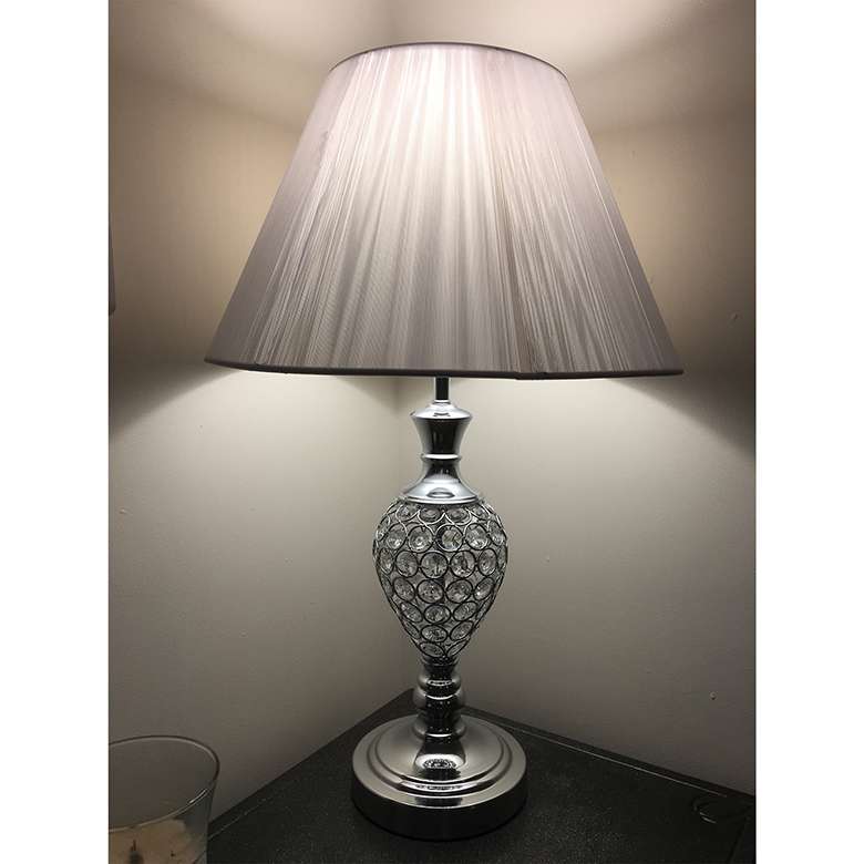 Hannah Chrome Crystal Table Lamp