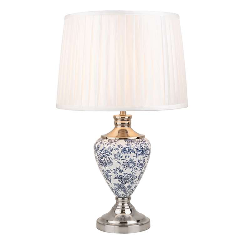 White and shop silver table lamp