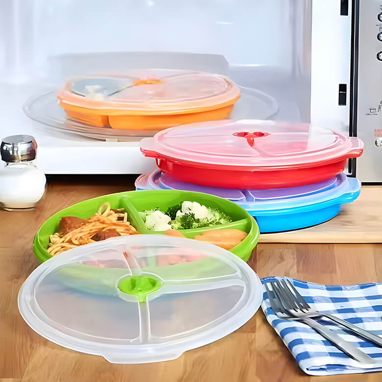 Microwave divided plates with vented lids 2025