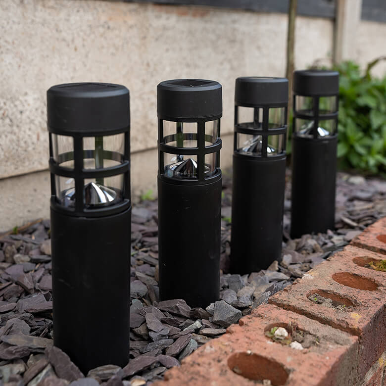 Solar powered outdoor pillar lights discount
