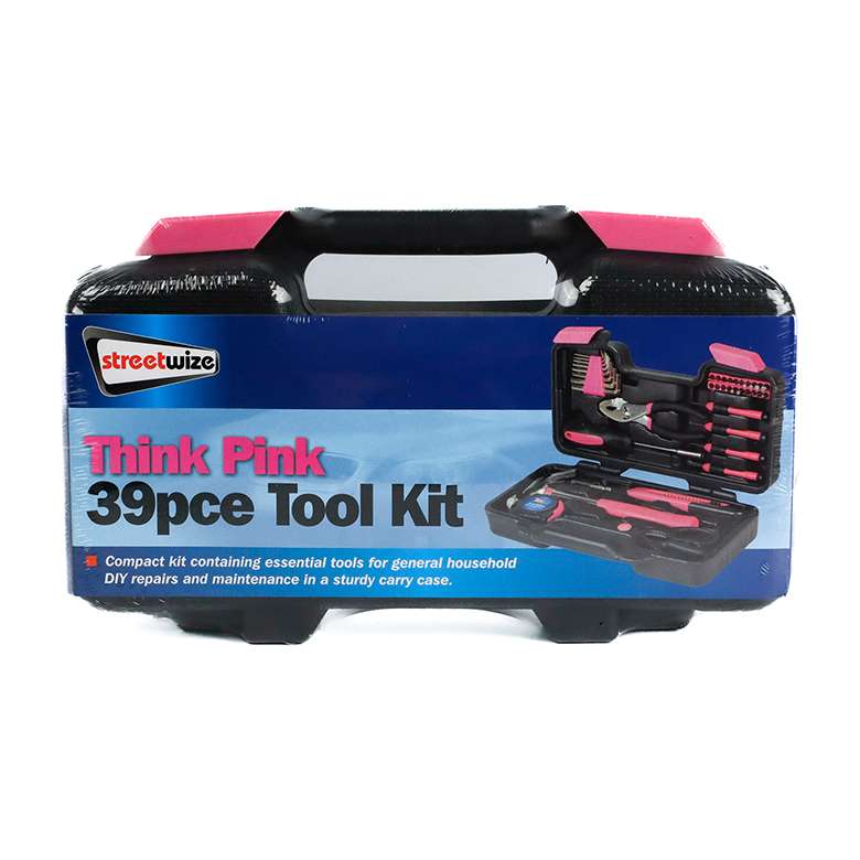 39 Piece Pink Tool Kit DIY & Tools Coopers Of Stortford