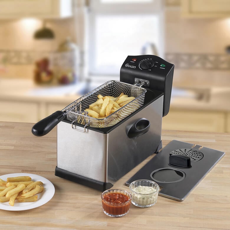 Swan 3 Litre Stainless Steel Deep Fat Fryer Kitchen Appliances