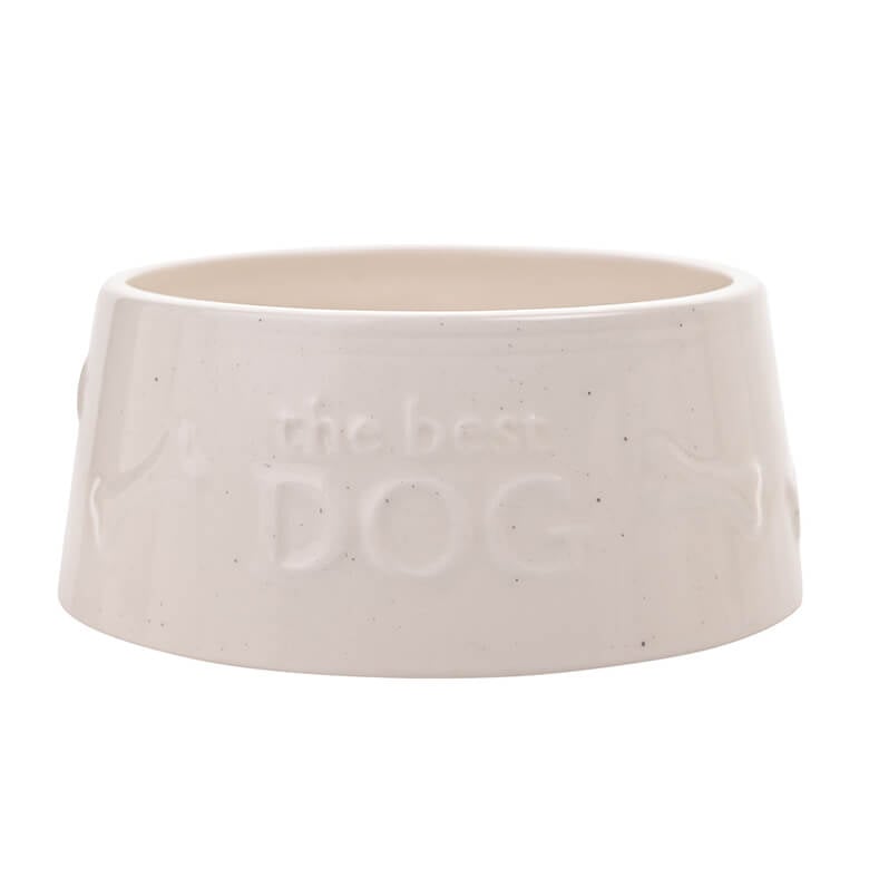 Paw Prints Large Dog Bowl 'The Best Dog' Coopers Of Stortford