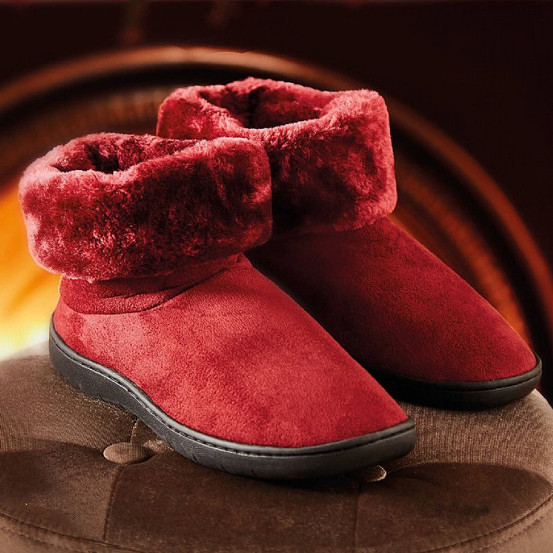 Women's Real Luxurious Sheepskin Moccasin Ankle High Slippers Boots –  Leather-Moccasins