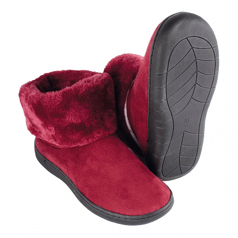 Burgundy Thermal Slipper Boots