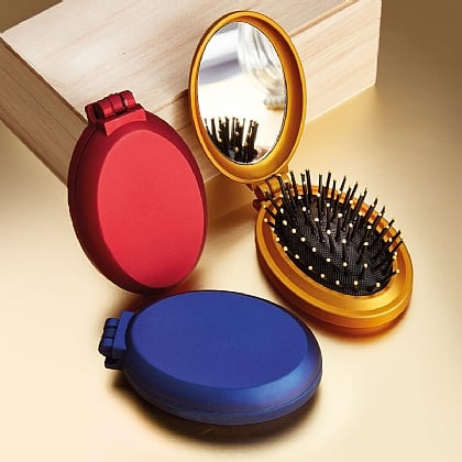 Set of 3 Hairbrush & Mirror Compacts
