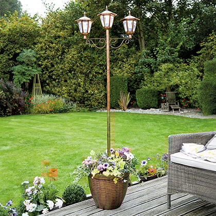 Solar Lamp Post with Planter